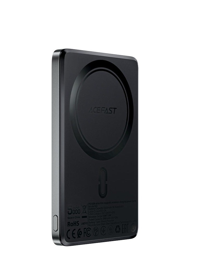 ACEFAST Fast Power Bank with 7.5W Magnetic Wireless Charging – Portable MagSafe-Compatible Charger, High-Speed USB-C Charging for iPhone & More – Black - Image 1