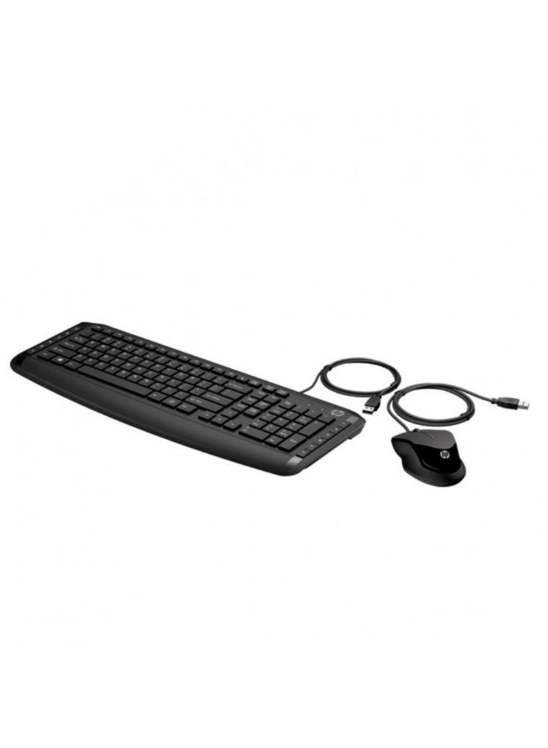 2-Piece Wired USB Keyboard And Mouse Set Black