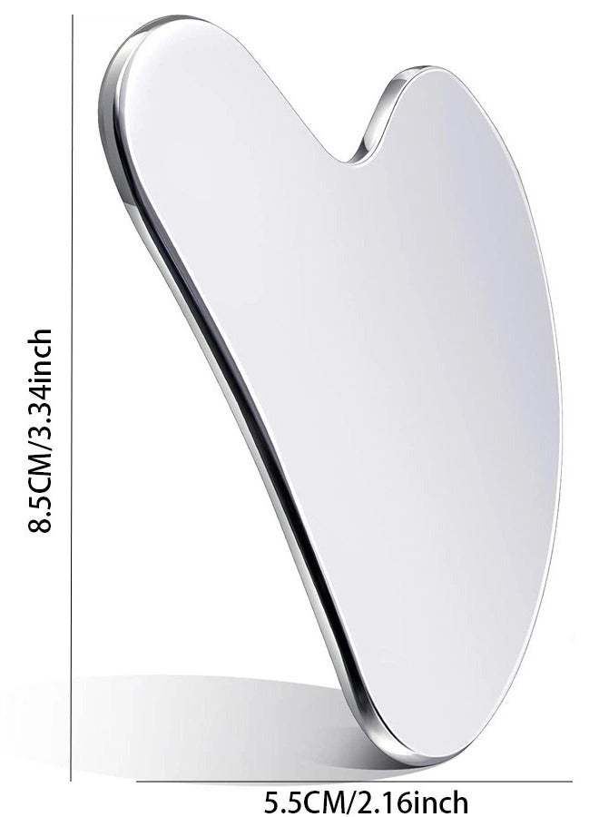 الفولاذ المقاوم للصدأ gua sha -المعدن، يقلل من التورم، والصرف الليمفاوي، وتوتر الوجه، والأداة القوية gua sha الصلب المقاوم للصدأ - Image 5
