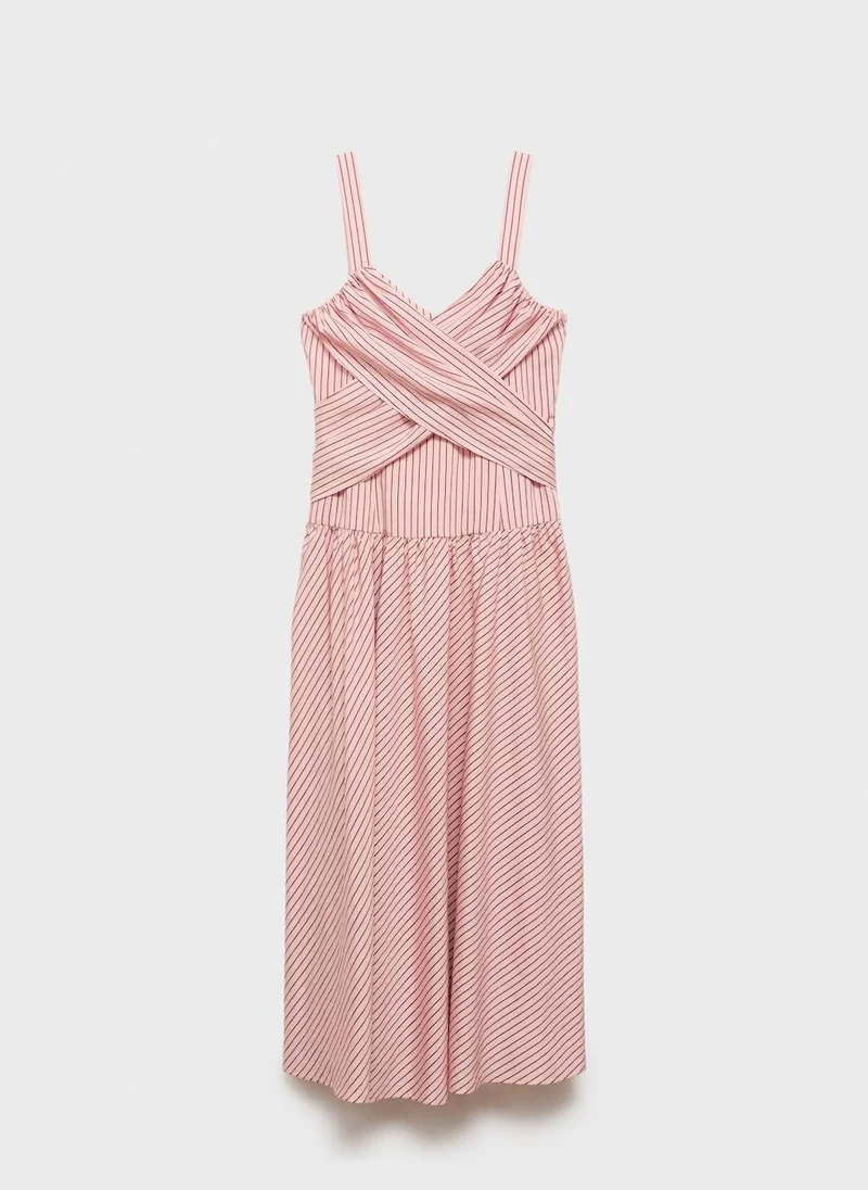 مانجو فستان ملفوف مخطط