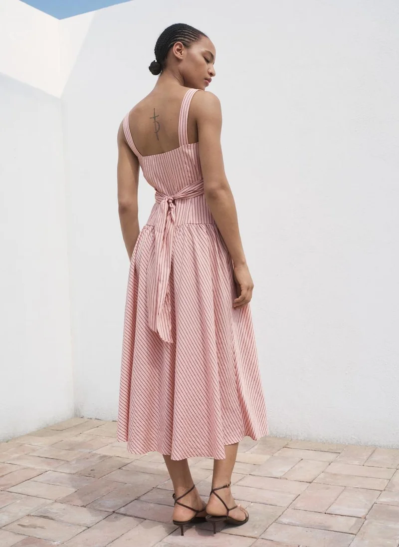 MANGO Striped wrap dress