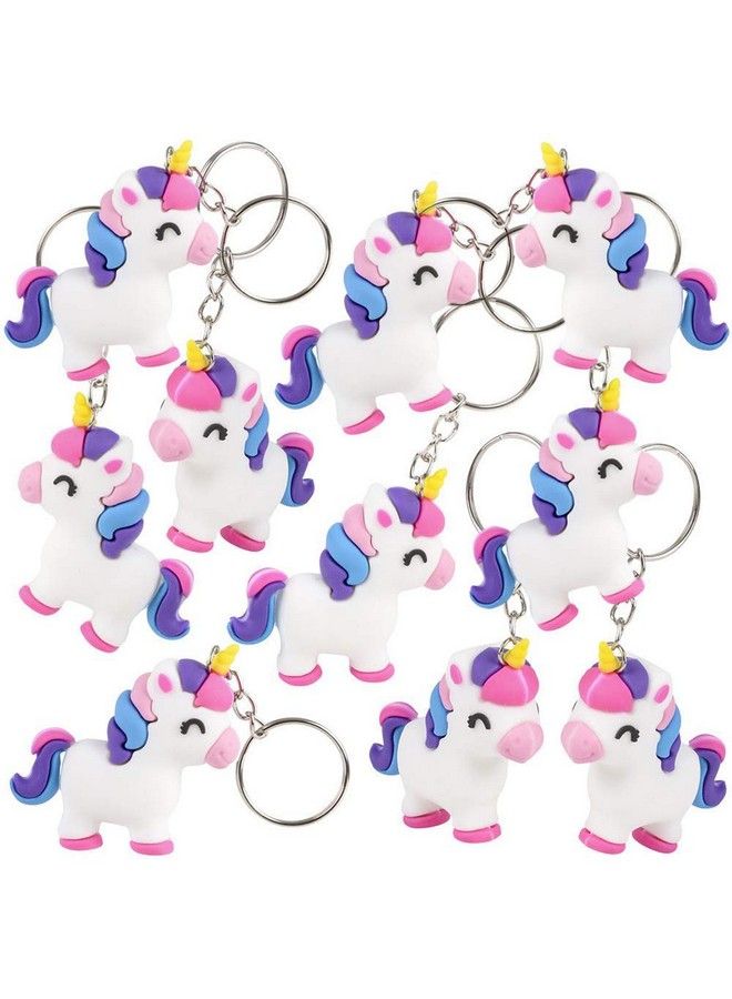 ArtCreativity Unicorn Rubber Keychains Set Of 12 Fun Key Chains For Backpack Purse Luggage Unicorn Birthday Party Favors For Kids Goodie Bag Fillers Small Prizes For Boys And Girls  - Image 2