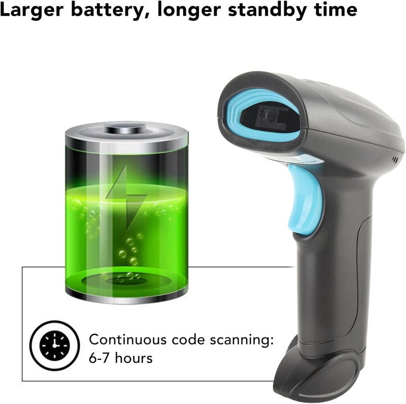 2000mAh Battery - Type C Charging - 2.4G Wireless Barcode Scanner with Smart Voice - Handheld 1D 2D CMOS Barcode Reader for Paper and Screen - for Warehouse and Retail Use - Image 5
