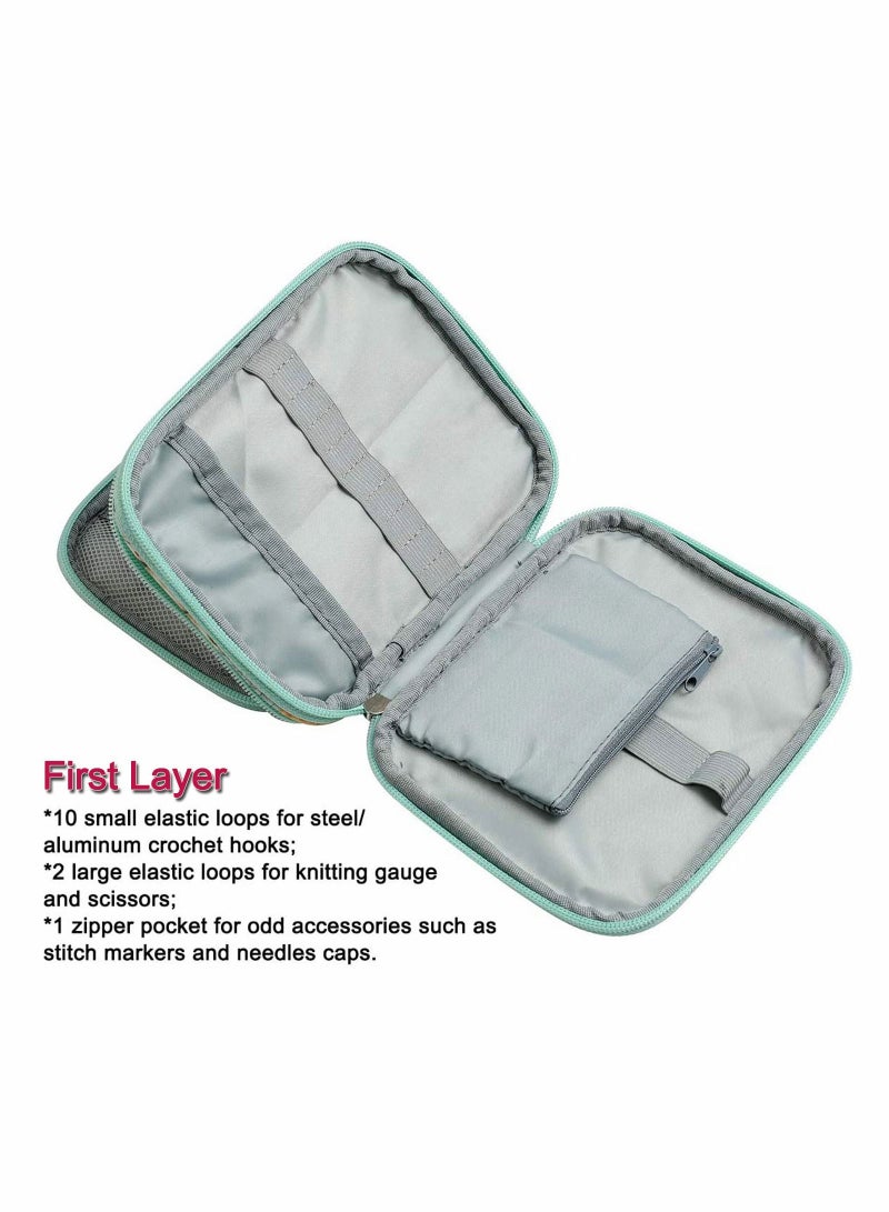 SYOSI Crochet Hook Case Knitting Needles Crocheting Tools Storage Bag Accessories Travel Organiser Ergonomic Hooks Empty Organizer for Portable Zipped Holder - Image 4