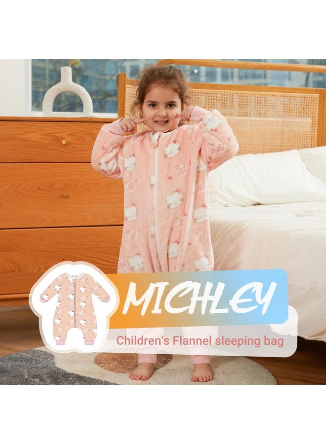 MICHLEY Flannel Baby Sleeping Bag Unisex Pajamas Long Sleeve Zipper Wearable Sleeping Sack For Autumn Winter Boys Girlscat34T Size 110 - Image 2