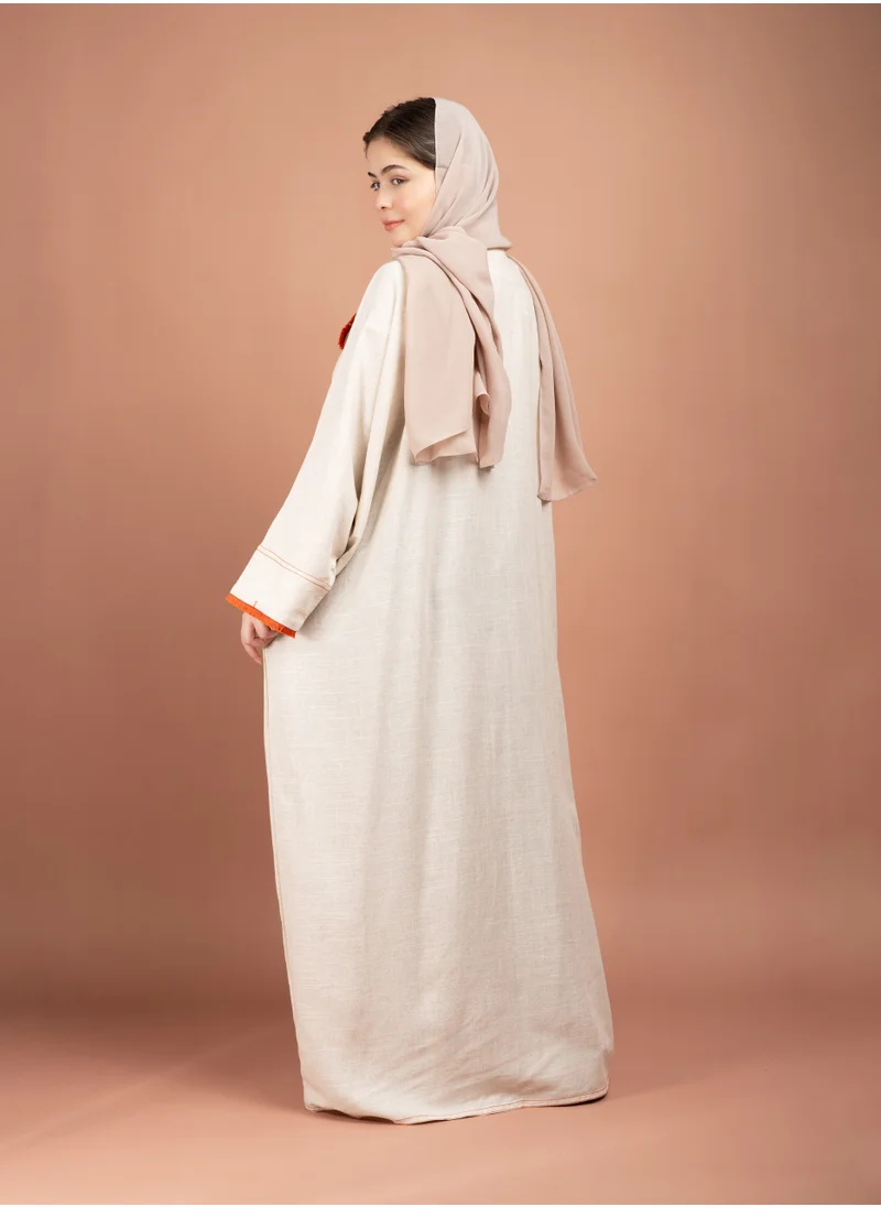 IKKXA Cream Lenin Emirati Abaya AIK5057
