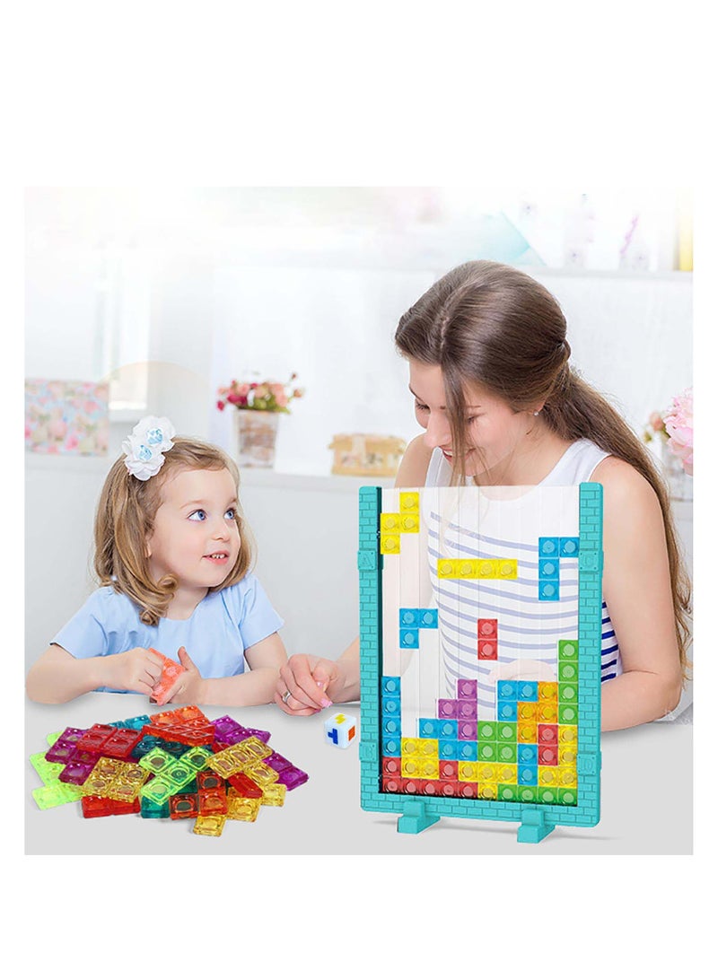 3D Russian Blocks Puzzle Game, Transparent Brain Teaser Toys Blocks, Vertical Board Puzzle Game, Educational Toys Gift for 7-14 Year Old Boys Girls - Image 1