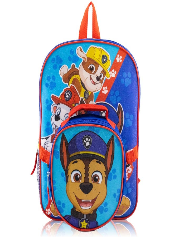 فاست فوروورد حقيبة ظهر باو باترول مع صندوق غداء للأطفال | حقيبة غداء معزولة، صندوق غداء للأولاد والبنات والأطفال الصغار | حقيبة ظهر مقاس 14 بوصة للمدرسة وصندوق غداء قابل لإعادة الاستخدام - Image 2