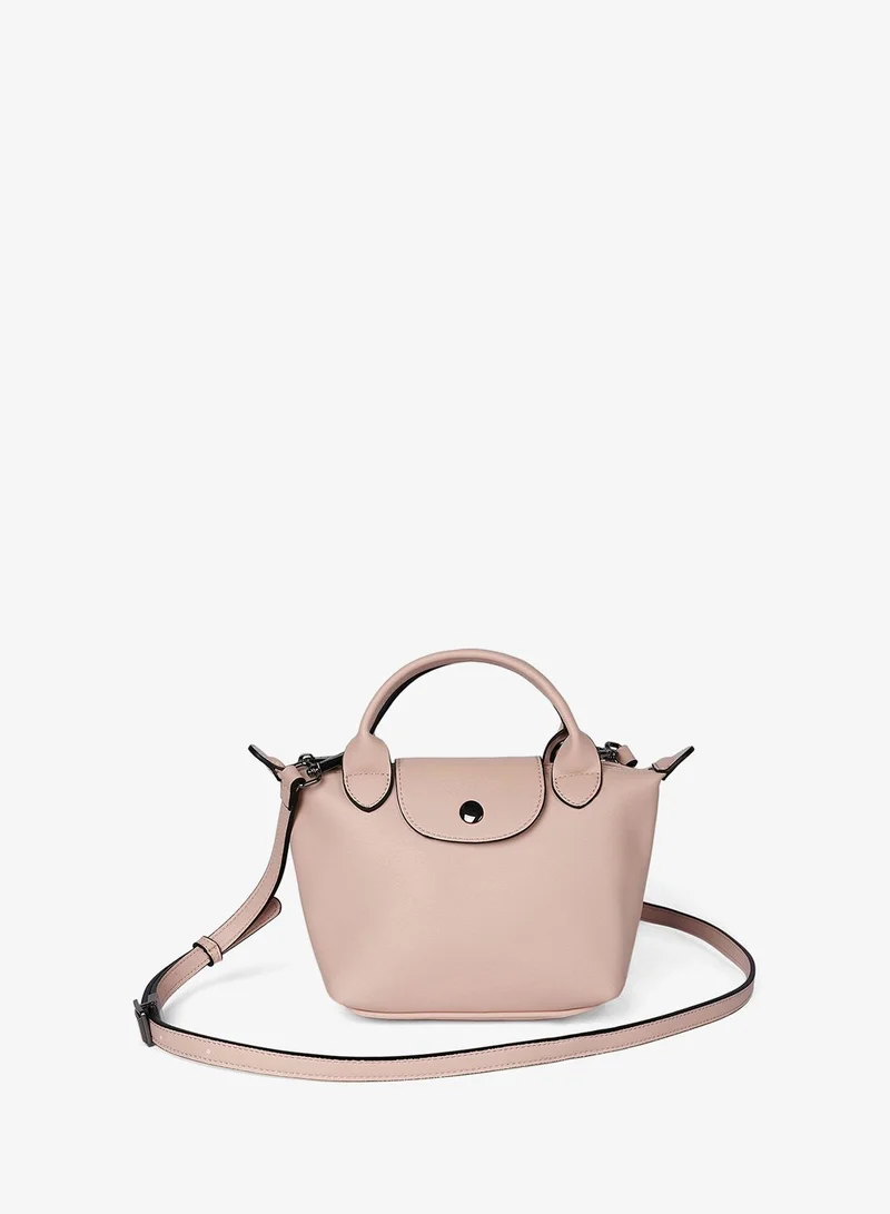 Cuple Pink Smooth faux leather closed-up handbag for Women | Best Price UAE