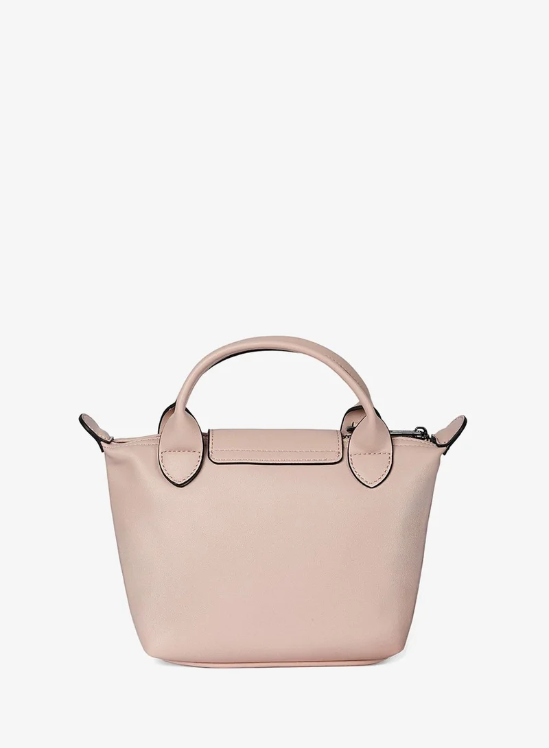 Cuple Pink Smooth faux leather closed-up handbag for Women | Best Price UAE