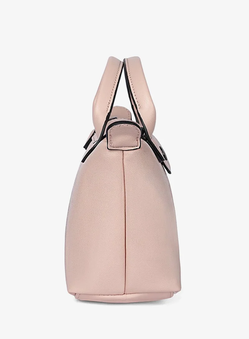 Cuple Pink Smooth faux leather closed-up handbag for Women | Best Price UAE