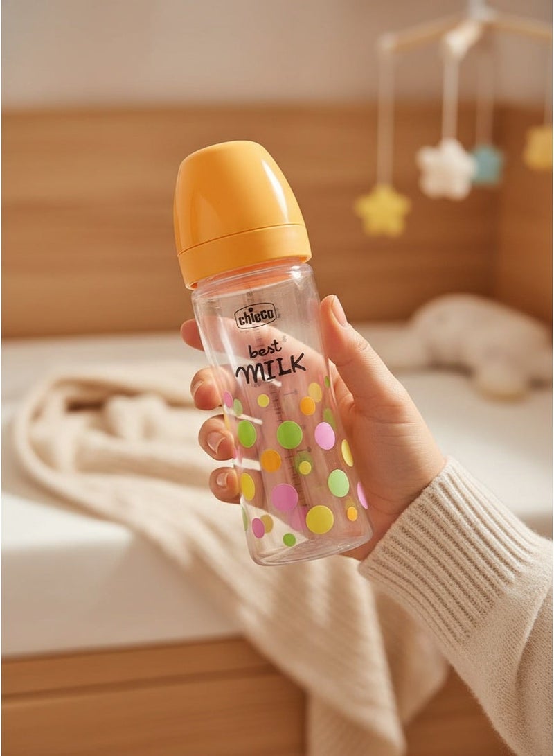 شيكو زجاجه رضاعة شيكو بيست ميلك للأطفال 250 مل | حلمة سيليكون مضادة للمغص من سن شهرين + - Image 1