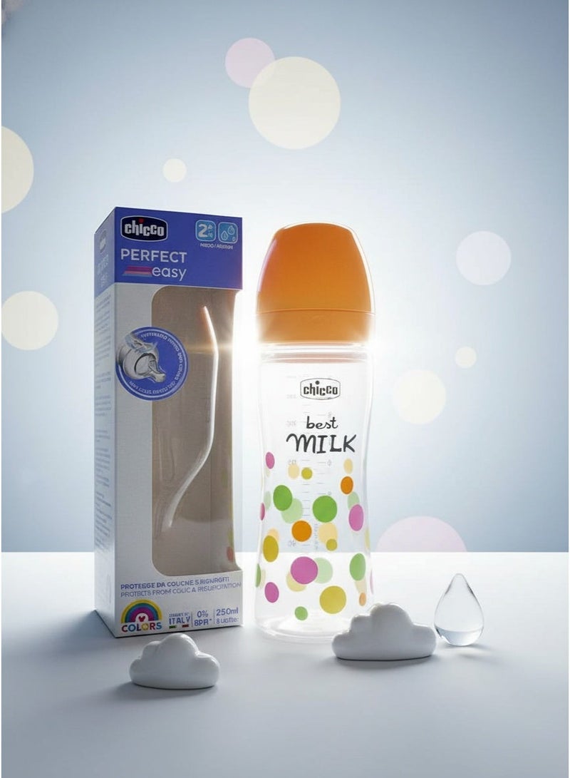 شيكو زجاجه رضاعة شيكو بيست ميلك للأطفال 250 مل | حلمة سيليكون مضادة للمغص من سن شهرين + - Image 3