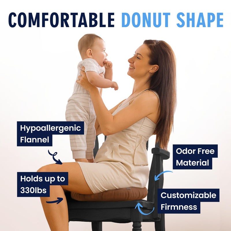 Dr. Frederick's Original Inflatable Donut Pillow - 15" Seat Cushion for Tailbone Pain, Hemorrhoids & Bed Sores â€“ Doctor-Developed for Postpartum, Prostatitis & Travel - Odor-Free, Durable Vinyl - Red - Image 2