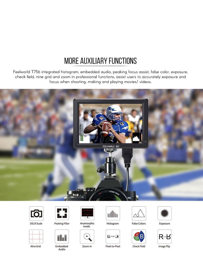 Feelworld - 7 Inch IPS Full HD 4K On-Camera Monitor 1920 * 1200 Resolution Support 4K Signal HD Input/ Output with Histogram Focus Assist Check Field Pixel to Pixel - Image 1