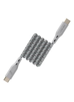 Remson USB-C to Type-C Remson Rapid-Link Nylon Braided Cable Fast Charge & Data Sync 2 Meters Grey  - Image 1