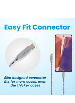 Remson USB-C to Type-C Remson Rapid-Link Nylon Braided Cable Fast Charge & Data Sync 2 Meters Grey  - Image 3