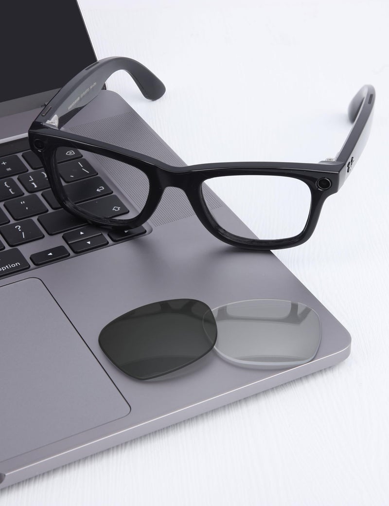 Mryok Replacement Lenses Compatible with Ray-Ban Meta Wayfarer RW4006 50mm Smart Glasses - Options, Non-polarized - Eclipse Grey Photochromic, One Size - Image 4