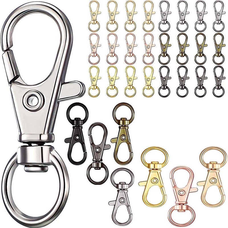 DIY Crafts DIY DIYC12442 Crafts Hardware Round Swivel Snap Hooks and Round Rings 6 Pcs Swivel Snap D Hooks Silver  - Image 2