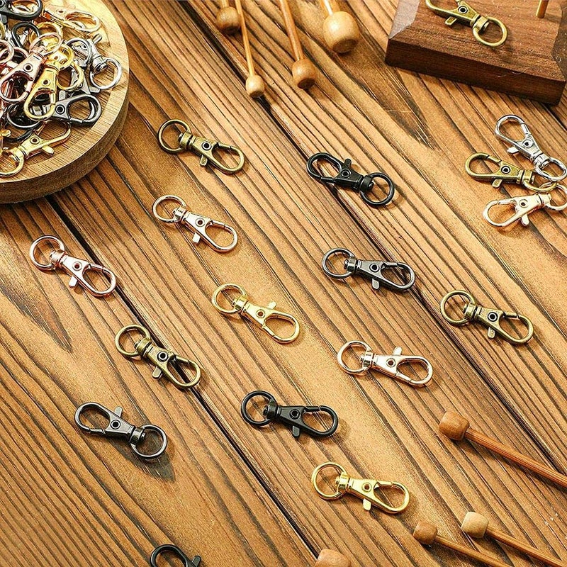DIY Crafts DIY DIYC12442 Crafts Hardware Round Swivel Snap Hooks and Round Rings 6 Pcs Swivel Snap D Hooks Silver  - Image 4