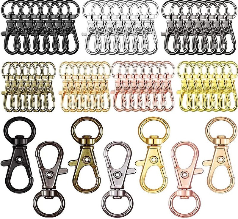 DIY Crafts DIY DIYC12442 Crafts Hardware Round Swivel Snap Hooks and Round Rings 6 Pcs Swivel Snap D Hooks Silver  - Image 5