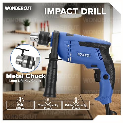 WONDERCUT Professional-Impact Drill Tool Kit, 780W, 3000 RPM, 13mm Chuck, Blue BMC WC-13DK-100 Power & Hand Tool Kit (105 Tools) - Image 5
