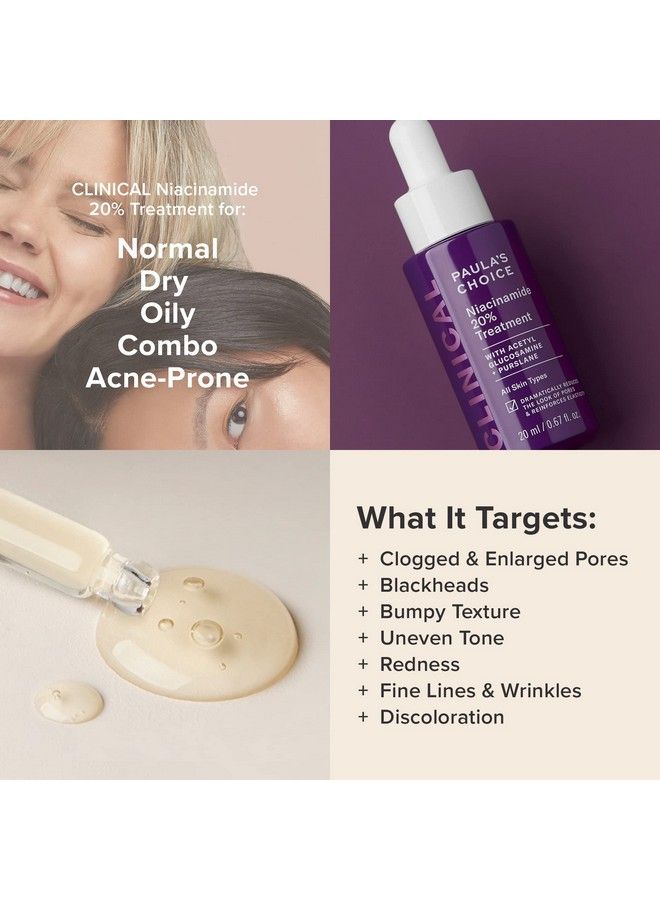 PAULA'S CHOICE مصل كلينيكال 20% نياسيناميد وفيتامين ب3 مركّز مضاد للشيخوخة لعلاج تغير اللون وتقليل المسام الواسعة، خالٍ من العطور والبارابين، زجاجة قطارة سعة 0.67 أونصة - Image 4