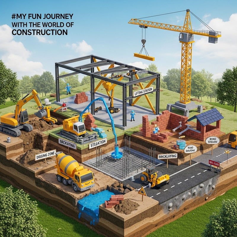 general My Fun Journey with Construction Activity Set with Blocks & Vehicles - Image 3