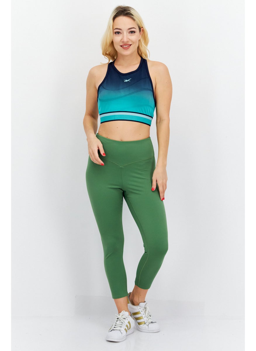 Reebok Women Sportswear Fit Brand Logo Seamless Training Top, Navy Combo  - Image 3