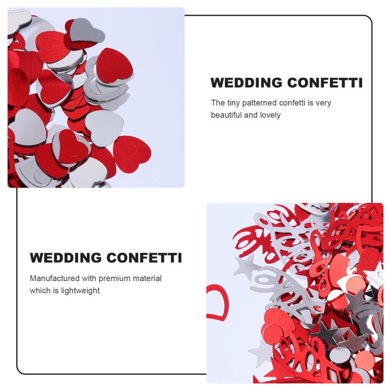 Red Lips Confetti with Rhinestones 1500pcs Red Silver Plastic Party Decorations - Image 4
