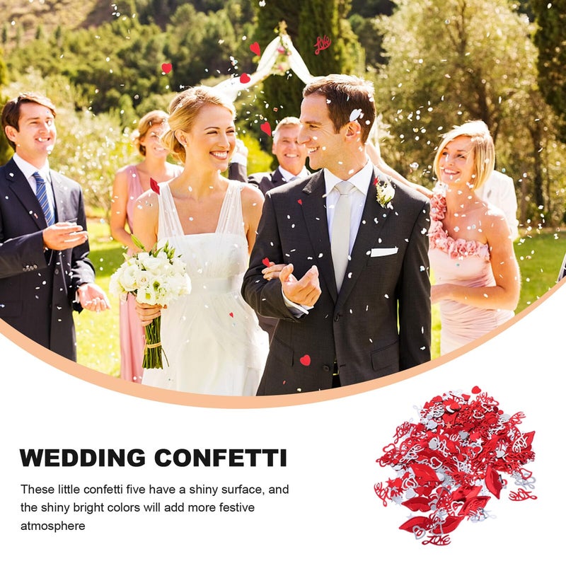 Red Lips Confetti with Rhinestones 1500pcs Red Silver Plastic Party Decorations - Image 5