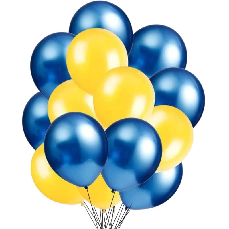 Flyloons Blue Yellow Balloons for Birthday decoration party celebration Haldi Pack of 30 - Image 2
