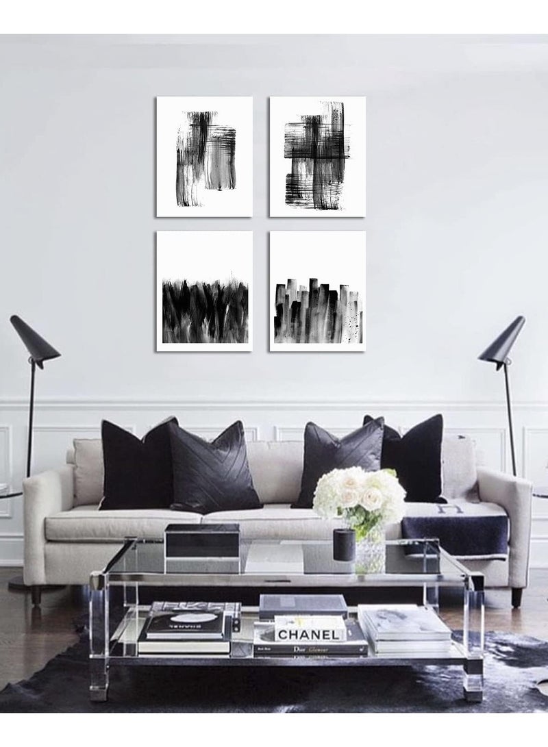 Today Idea Black and White Wall Art - Prints Abstract Wall Art Pictures for Office Decoration 8x10in Modern Minimalist Style Writing Brush Line Paintings Decor for Bedroom Living Room Set of 6 Pieces UNFRAMED - Image 4