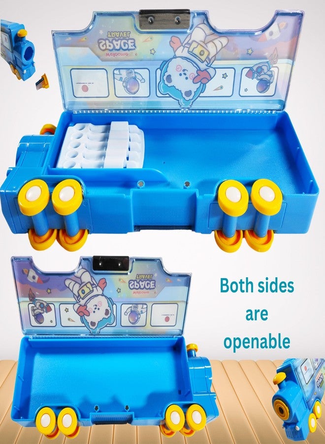 ZAFCO Plastic Magnetic Astronaut Pencil Box with Sharpener Space Theme Large Capacity for Kids Boys Girls School Going Children Stationaries Organizer Birthday Return Gift (Pack of 1), Blue - Image 5