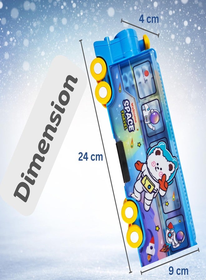 ZAFCO Plastic Magnetic Astronaut Pencil Box with Sharpener Space Theme Large Capacity for Kids Boys Girls School Going Children Stationaries Organizer Birthday Return Gift (Pack of 1), Blue - Image 4