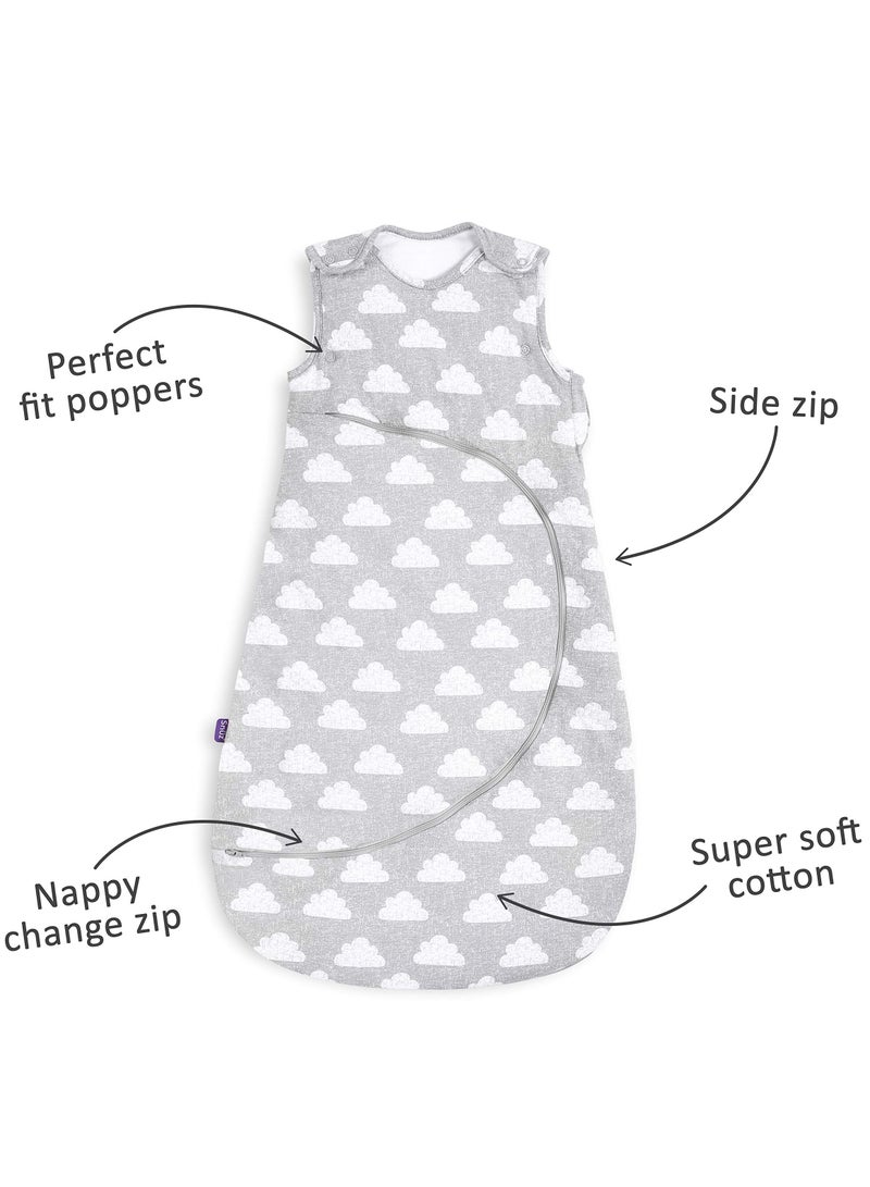 Snuz Pouch 0 to 6m Sleeping Bag 1.0 Tog Cloud  - Image 3