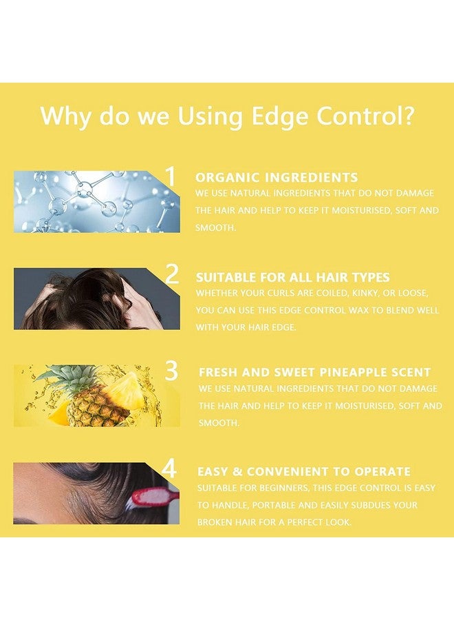 Goiple 8.25 OZ Edge Control Wax for Women, Non-greasy Edge Smoother for Back Hair Extreme Hold Pack, Water-based Gel for All Hair Types, No Flaking, Extra Hold (Pineapple) - Image 5