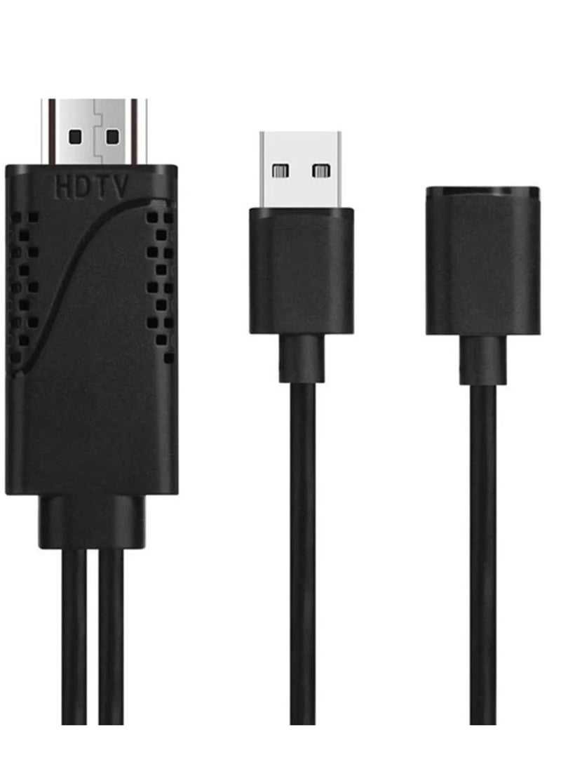 Generic - HDMI & HDTV Cable High Definition 1920 Compatible with Apple and Android Devices Connects and Charges Directly Without Any Settings for All Mobile Devices - Image 1