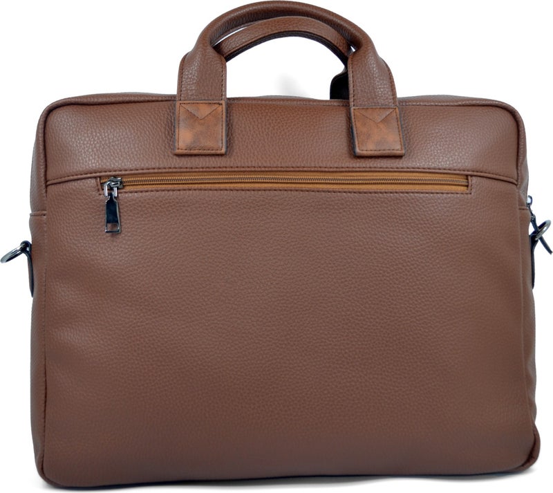 EN Deri EN Leather 5.6-17.3 Inc Waterproof Multi-Compartment Shoulder and Hand Strap Document and Laptop Bag  - Image 3