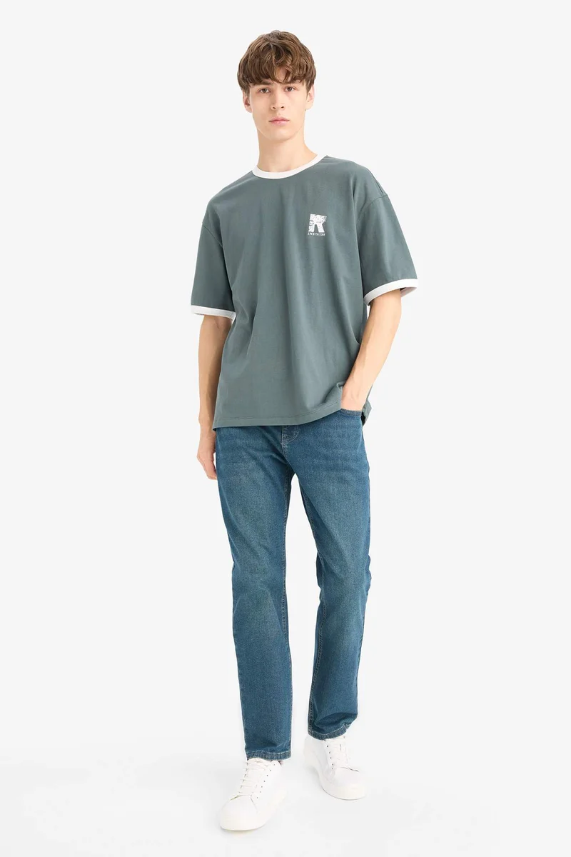Defacto Boxy Fit Crew Neck Short Sleeve T-Shirt