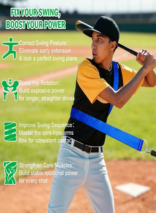 RYNEX Core Velocity Belt Baseball, Core & Hip Belt Resistance Band, Resistance Band Baseball | Softball Throwing & Arm Path Trainer, Swing Resistance Training Band, Tools for Power Hitter & Hip Hitter - Image 3
