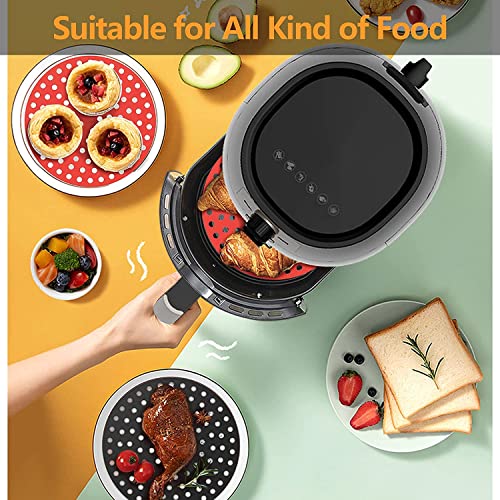 Trifecta Silicone Air Fryer Liners - Non Stick Easy Clean Air Fryer Mats, Parchment Paper Replacement for Air Frying, Steaming and Oven Baking - Pack of 2 (Round - 7.5 IN) - Image 2