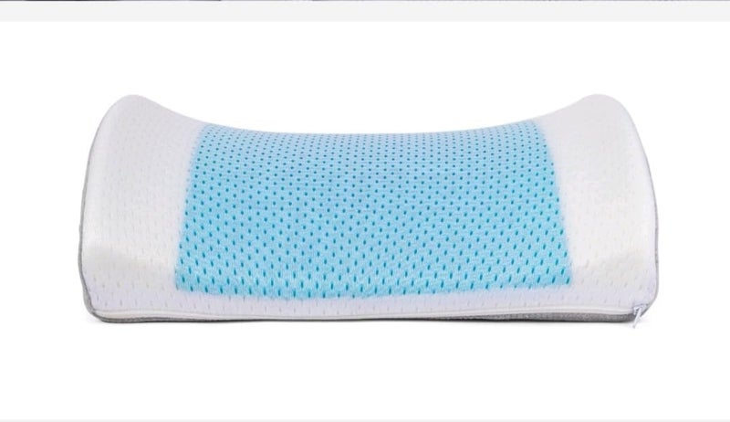 Blessing Bellagio Lumber Gel Pillow,Therapeutic Cushioning,Promotes Proper Spinal Cord Ergonomic Neck Support, (White and Blue) - Image 1