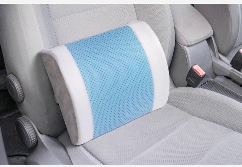 Blessing Bellagio Lumber Gel Pillow,Therapeutic Cushioning,Promotes Proper Spinal Cord Ergonomic Neck Support, (White and Blue) - Image 2