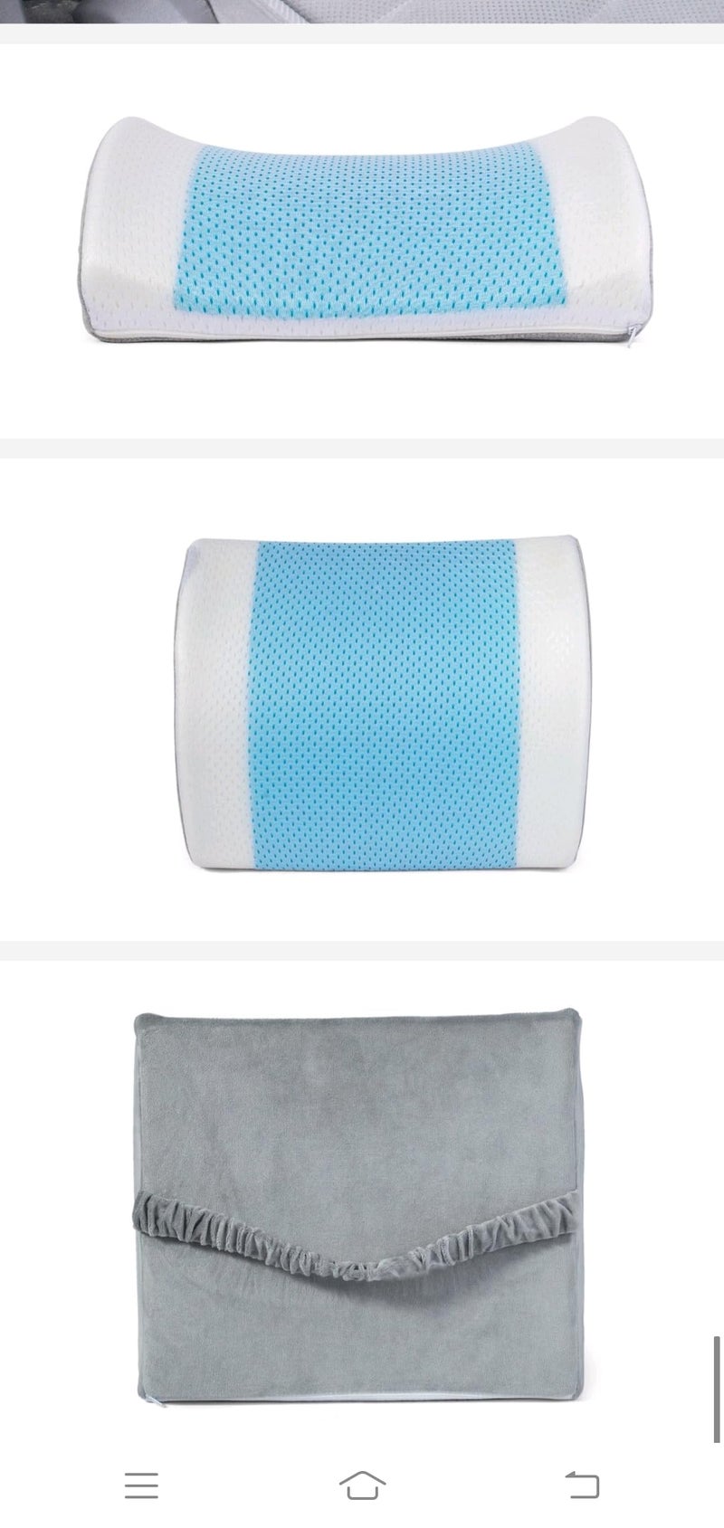 Blessing Bellagio Lumber Gel Pillow,Therapeutic Cushioning,Promotes Proper Spinal Cord Ergonomic Neck Support, (White and Blue) - Image 3