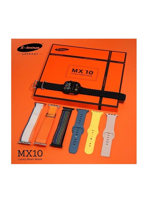 smart watch x-inova MX10 germany,7 fashionable watch straps,AI Voice Assistant,One-Button Connection,Shake to Take Photo,Bluetooth Call,Health Monitoring,Music Control,Always-on Clock-black