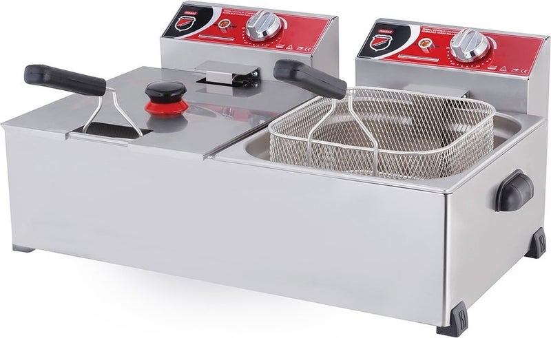 Işıkgaz Silverinox Industrial Double 8+8 Liter Electric Fryer 