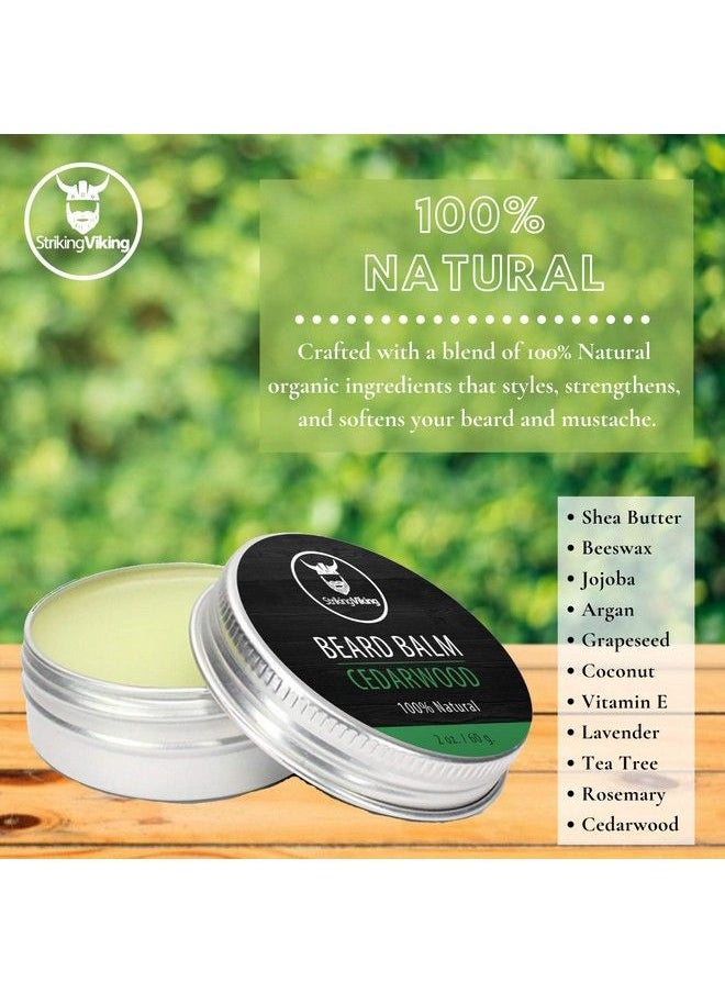 Striking Viking - Beard Balm Conditioner For Men Styles & Softens Beards And Mustaches 100% Natural Ingredients With Shea Butter Argan & Jojoba Oils And Cedarwood Scent - Image 1