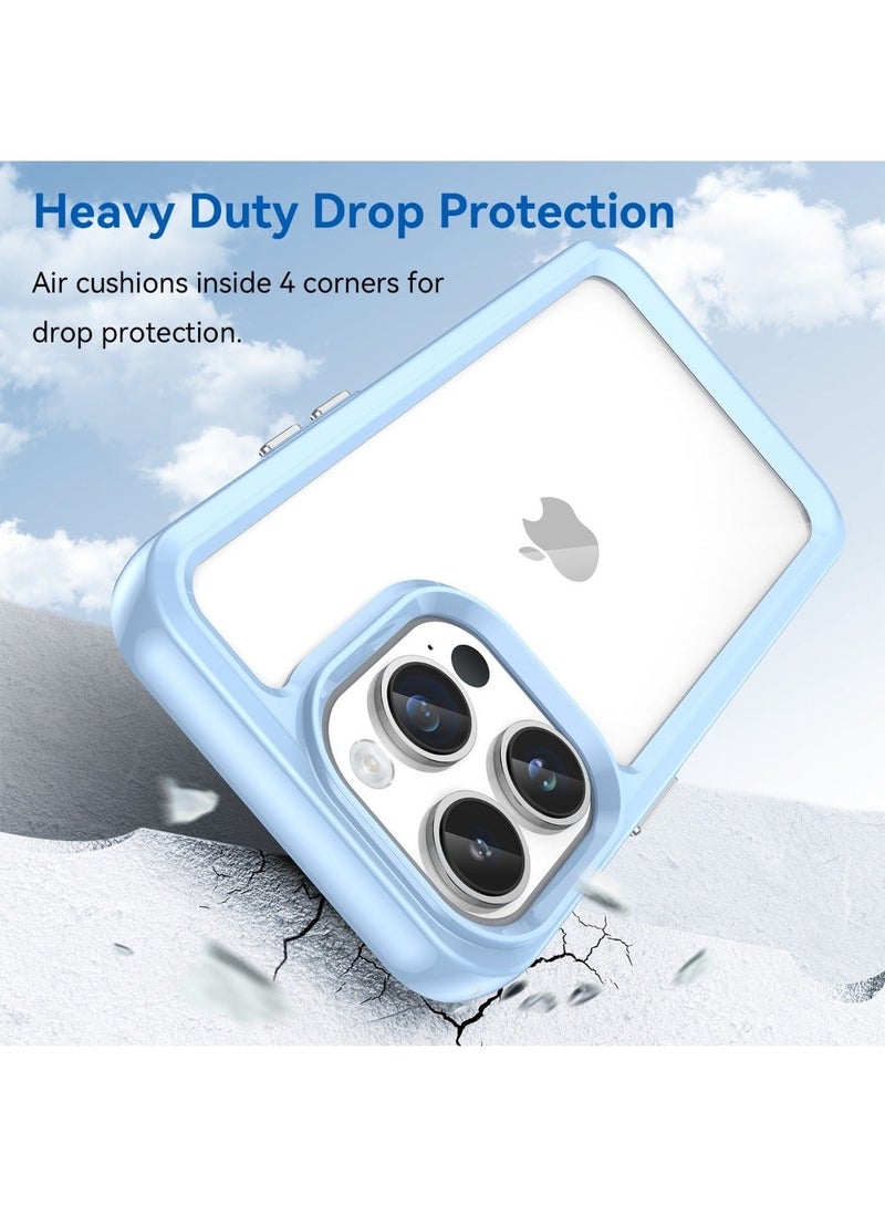 vesus Shockproof Slim Lightweight Crystal Hybrid Bumper Clear Cover for iPhone 14 Pro Max - Blue - Image 3