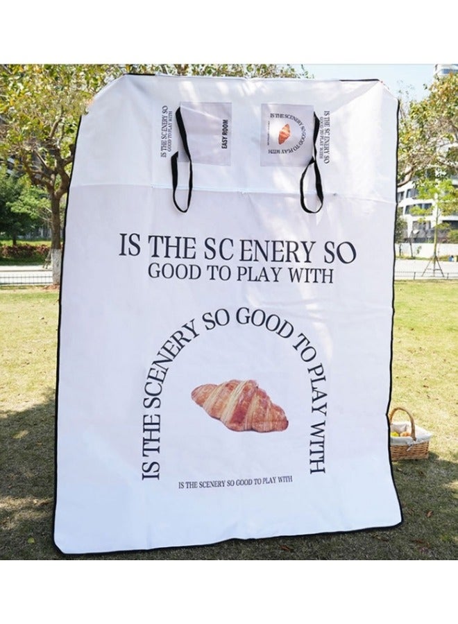 CCOVERY Bread Pattern Picnic Outdoor Blankets Foldable Tote Bag, 3-Layer Picnic Mat Waterproof Beach Mat for Lawn Park Beach Travel Camping, 200x150cm - Image 5